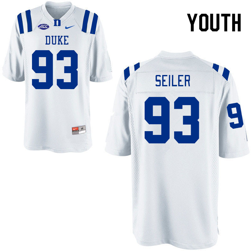 Youth #93 Will Seiler Duke Blue Devils College Football Jerseys Stitched-White